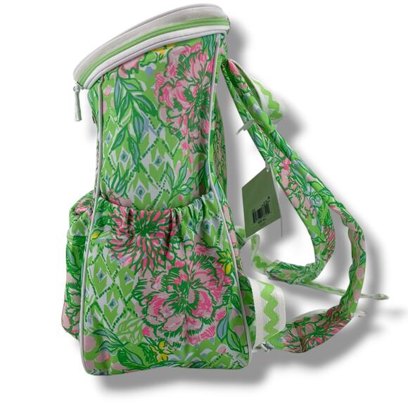 Lilly Pulitzer Backpack Cooler Lime Feeling Good Floral Print Insulated Tote - Picture 6 of 12